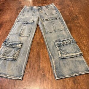 Men's Blue Cargo Jeans